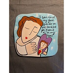 Silvestri "I CAN COUNT MY GOOD FRIENDS ON‎  Wall Tile Plaque Sandra Magsamen GUC